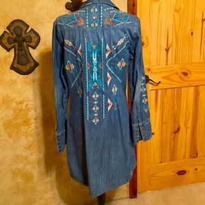 Western embroidered Stetson Denim Dress